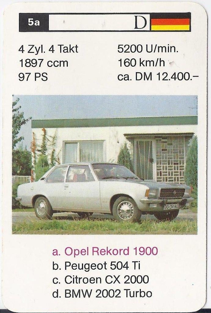 Ak921 autokaartje 5A opel rekord 1900, Ophalen of Verzenden, Zo goed als nieuw, Auto's