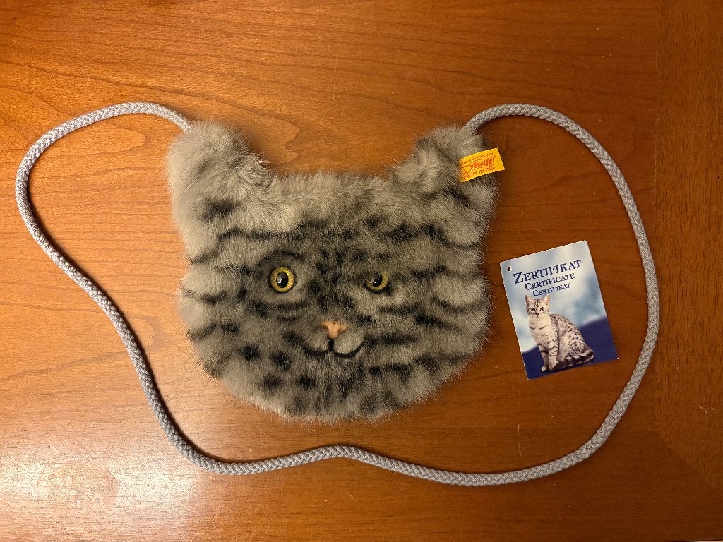 Steiff Whiskas Kat Handtasje - Zeldzaam vintage, Antiek en Kunst, Ophalen of Verzenden