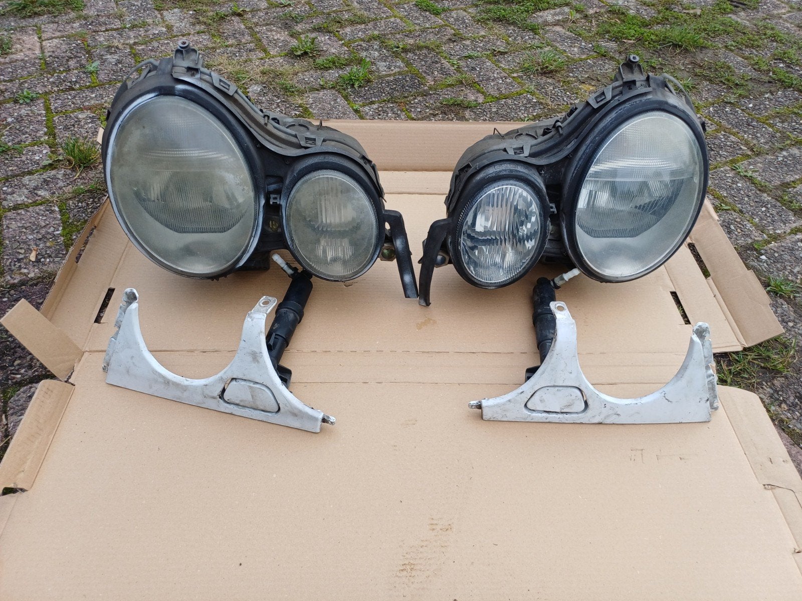 Mercedes w210 xenon koplampen met sproeiers, Ophalen of Verzenden, Gebruikt, Mercedes-Benz