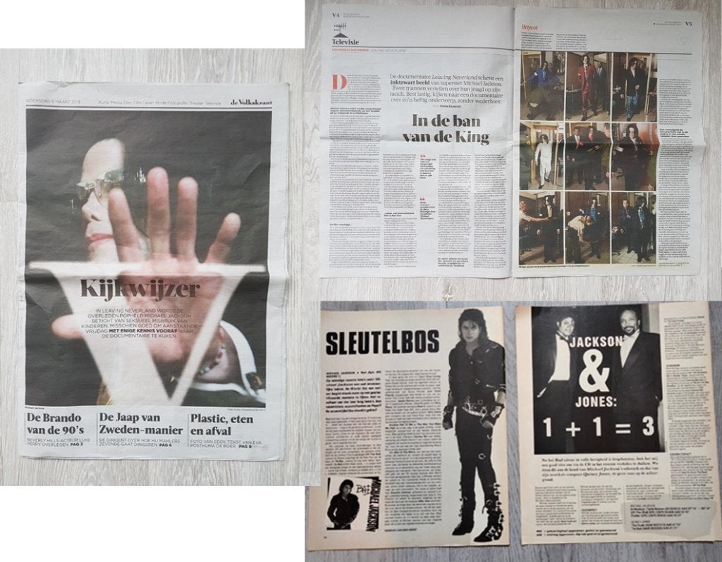 Michael Jackson cover bijlage Volkskrant 2019 + knipsels, Verzenden, Gebruikt, Boek, Tijdschrift of Artikel