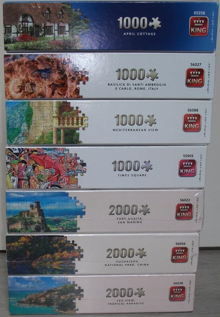 Diverse *** PUZZELS KING ***, Ophalen of Verzenden, 500 t/m 1500 stukjes, Zo goed als nieuw, Legpuzzel
