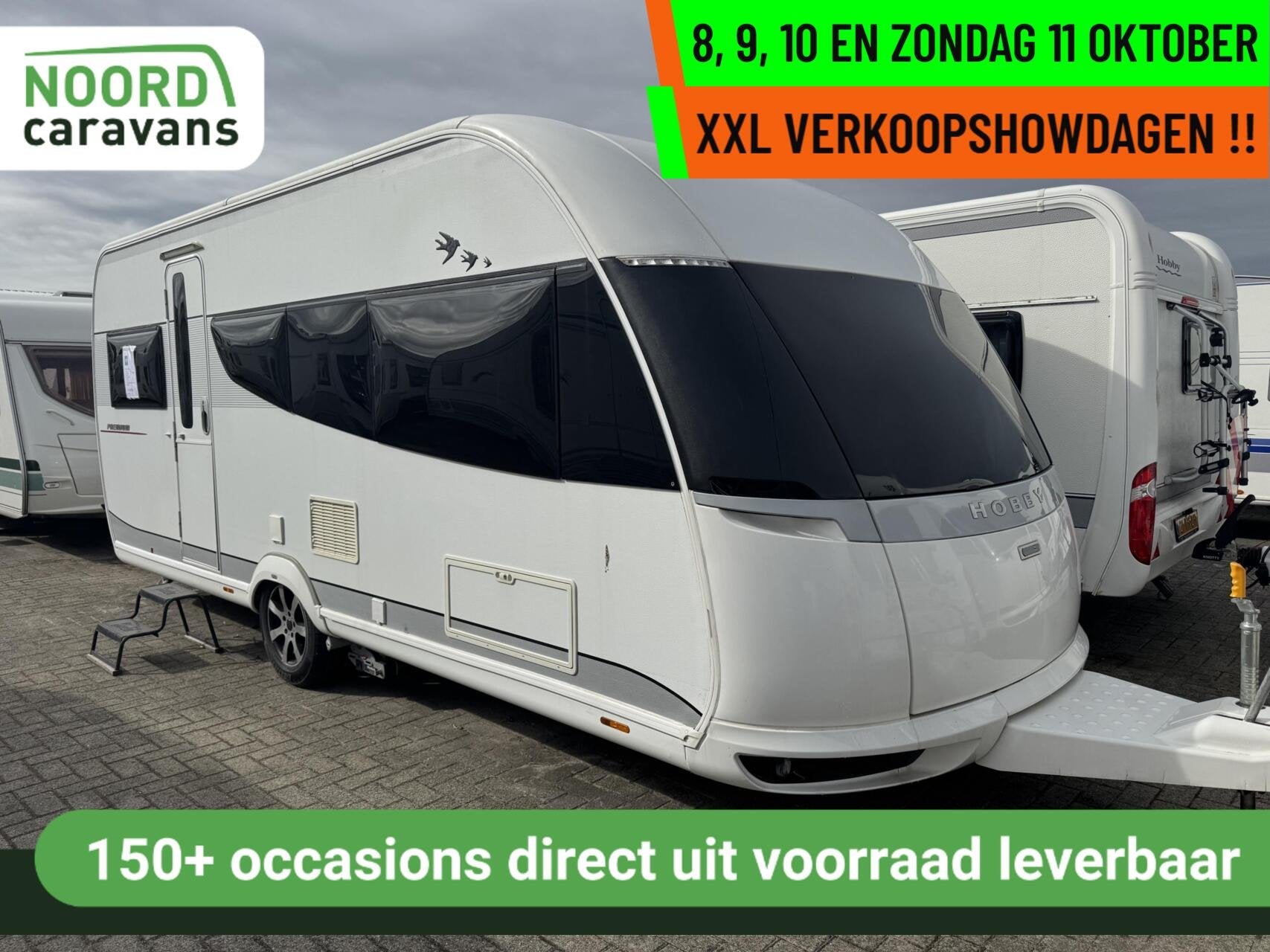 Hobby PREMIUM 495 UL ENKELE BEDDEN, RONDZIT, MOVER VOORTENT, Rondzit, Hobby, 7 tot 8 meter, Bedrijf