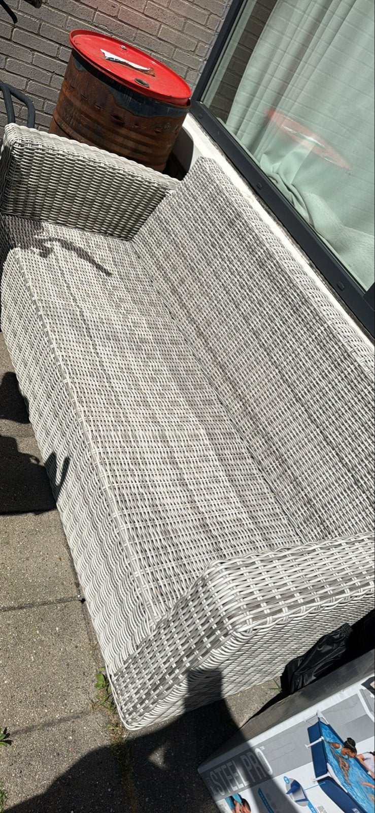 Loungebank, Tuin en Terras, Tuinsets en Loungesets, Ophalen, Gebruikt, Rotan, 3 zitplaatsen