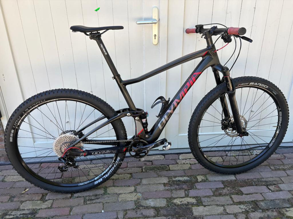 Olympia F1-X Carbon 29’ Full Suspension Mountainbike, Fietsen en Brommers, Zo goed als nieuw, Schijfrem, 53 tot 57 cm, Ophalen