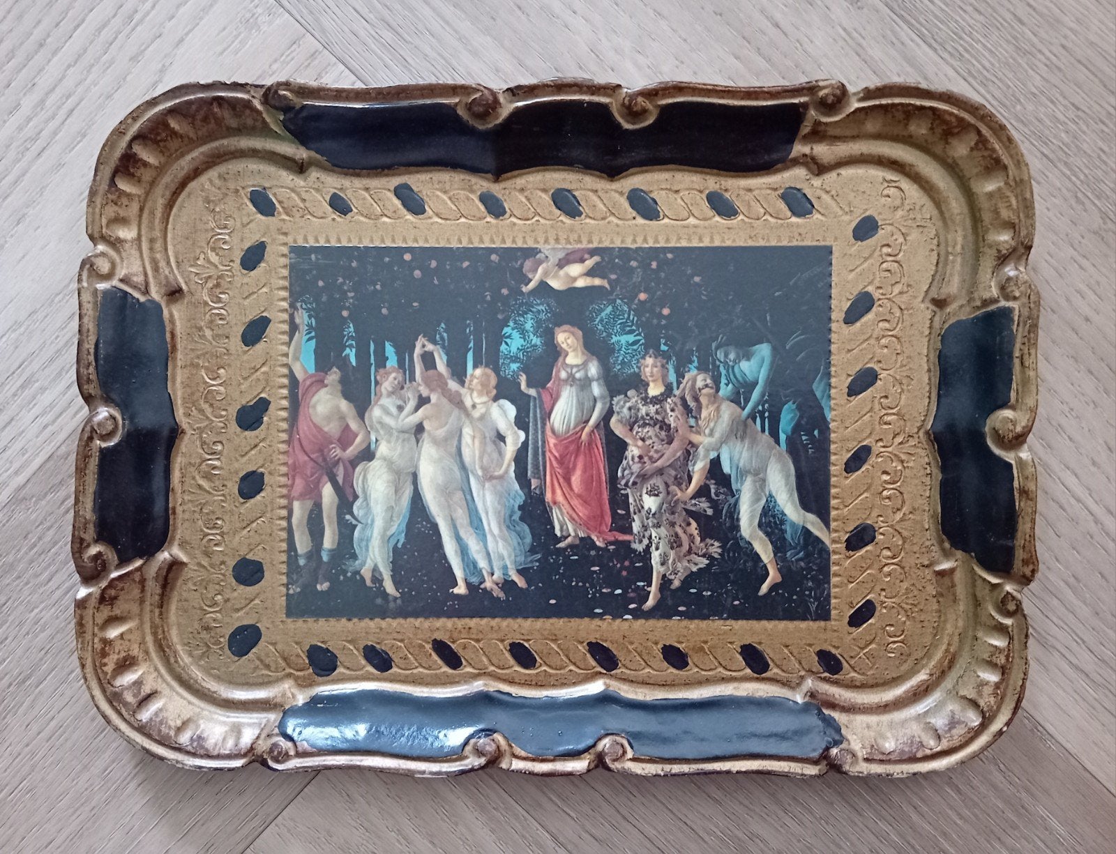 Barok dienblad La Primavera Sandro Botticelli, Huis en Inrichting, Ophalen of Verzenden, Hout