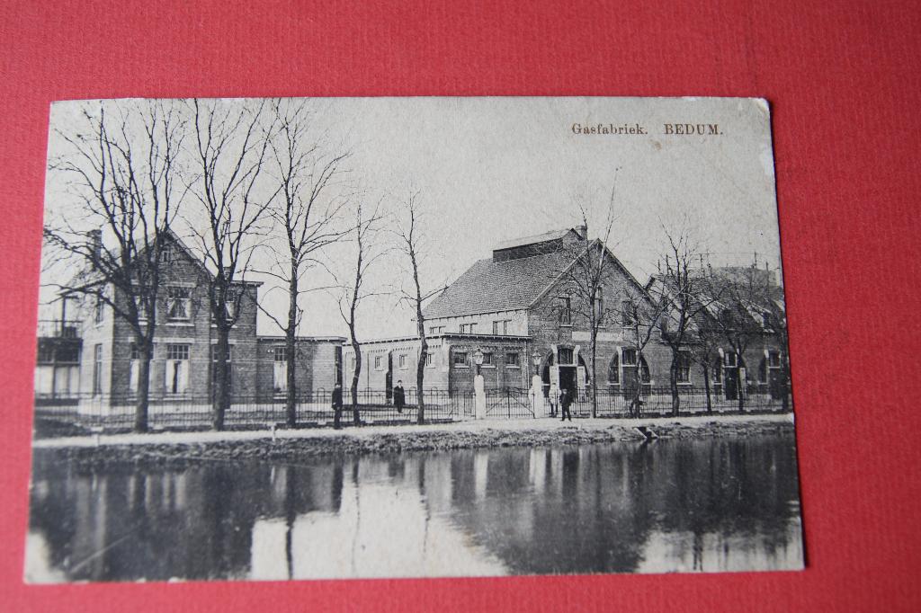 Kaartje van de Gasfabriek te Bedum, Verzamelen, Ophalen of Verzenden, Voor 1920, Gelopen, Groningen