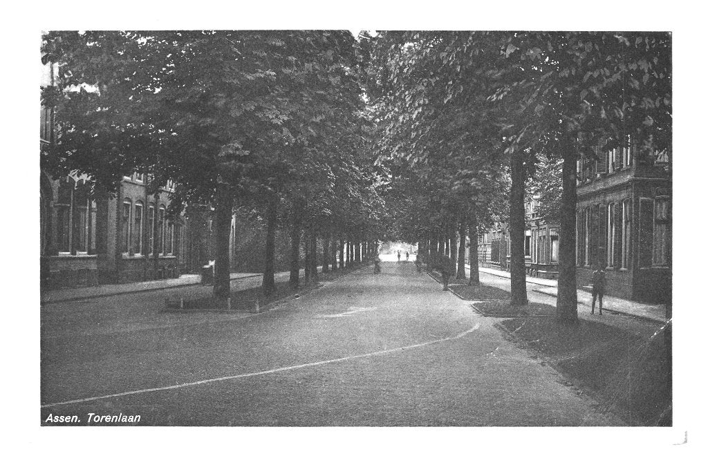 968689 Assen Torenlaan 1936 Gelopen met postzegel, Ophalen of Verzenden, 1920 tot 1940, Gelopen, Drenthe