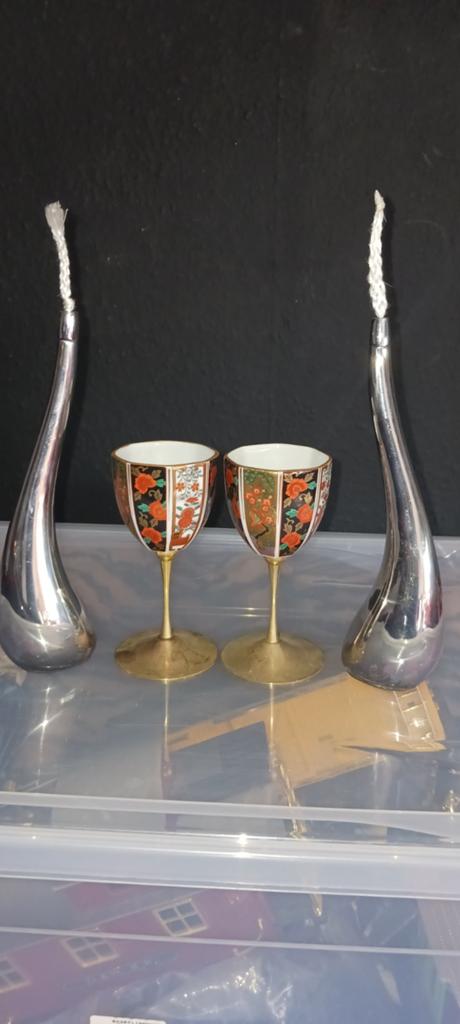 Set van 2 Japanse Sake Kopjes met Olie Lampen, Ophalen of Verzenden