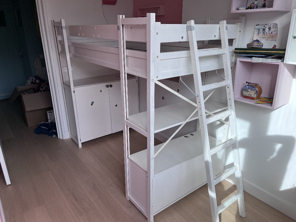 Lundia Halfhoogslaper/Bed - Verstelbaar, 200x90 cm, Ophalen, Gebruikt, 90 cm, Eenpersoons
