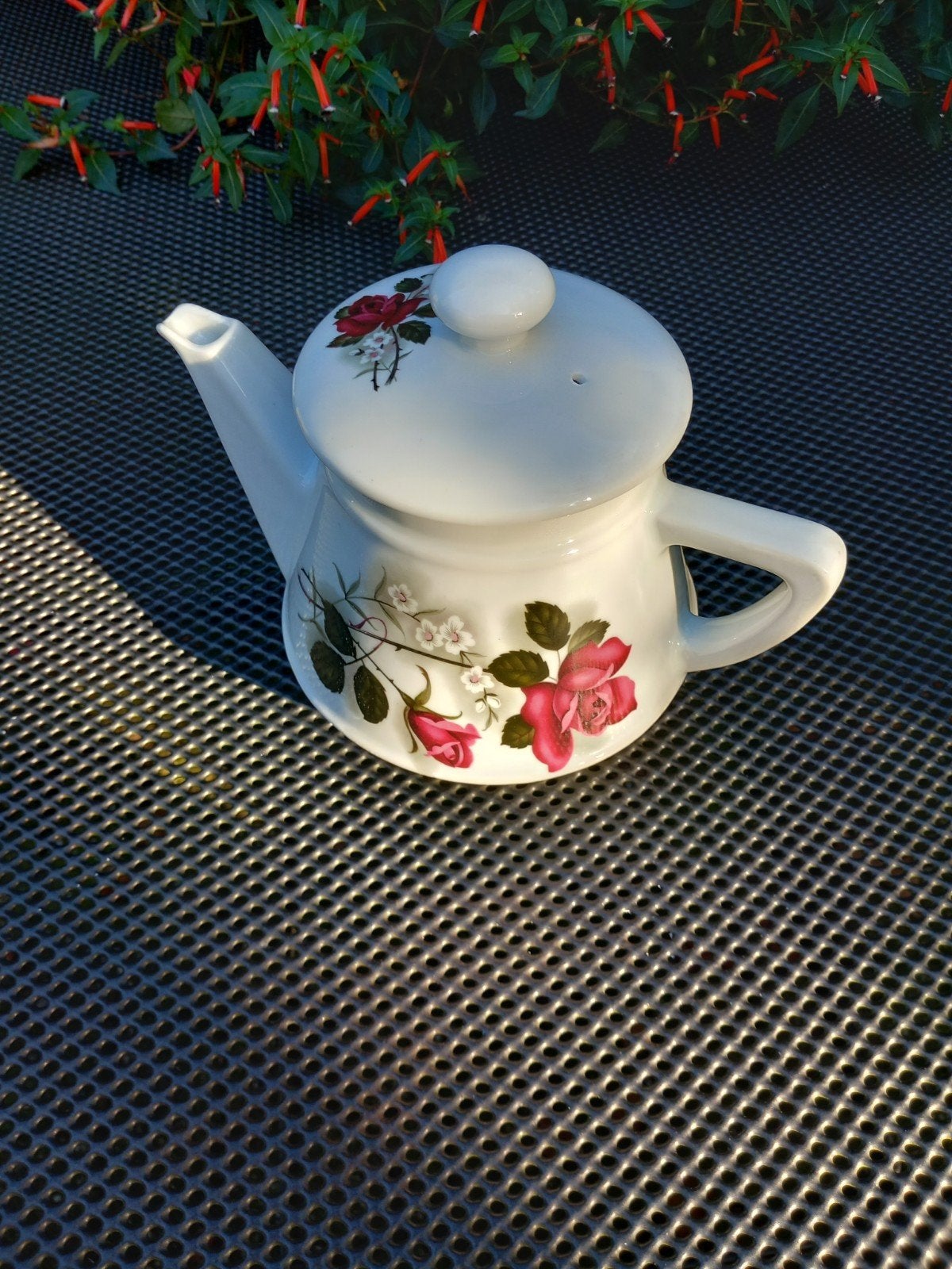 Antieke Limoges theepot roos, Ophalen of Verzenden
