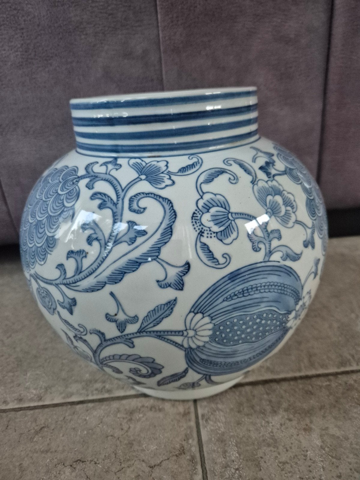 Decoratieve Delfts Blauw Stijl Vaas - 24 cm hoog, Ophalen of Verzenden