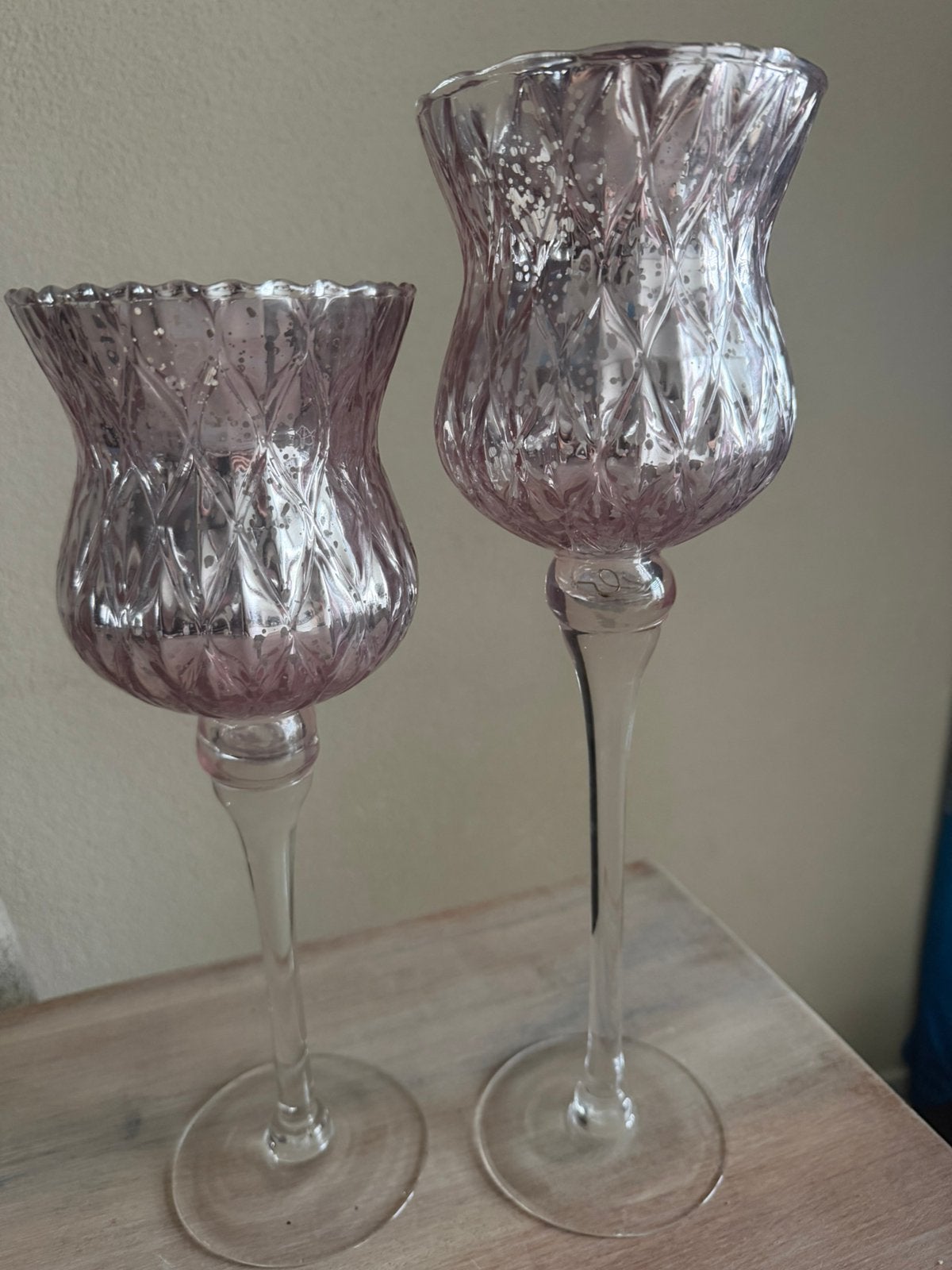 Kandelaar set, Huis en Inrichting, Glas, Ophalen, Zo goed als nieuw