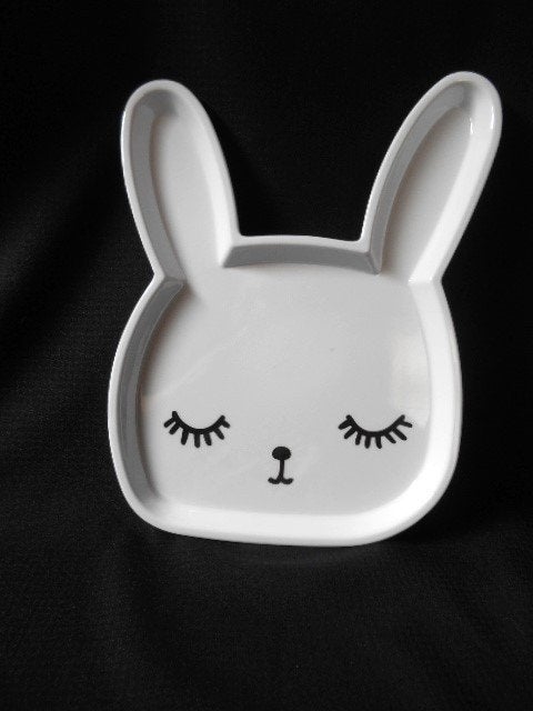 Grappig melanine BUNNY bordje/schaaltje van VANPAULINE, Kunststof, Gebruikt, Schaal, Ophalen of Verzenden