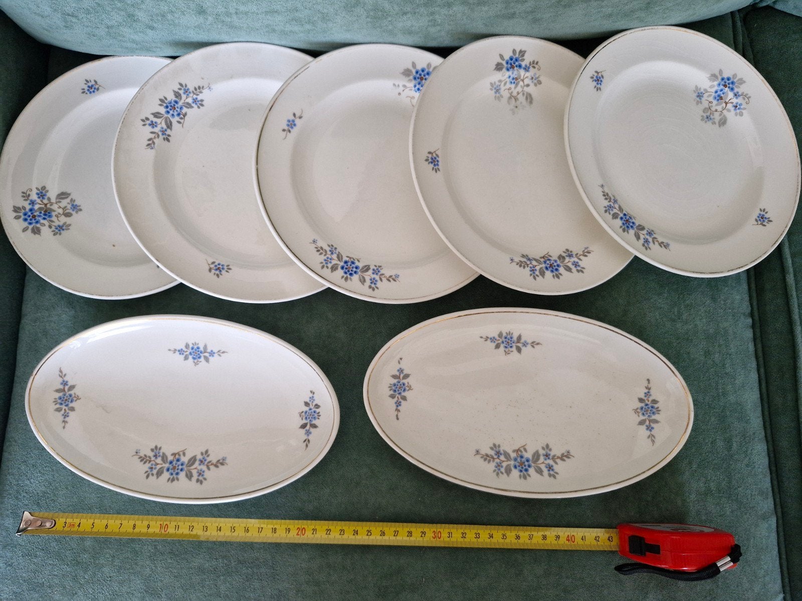 Antiek servies Marianne 'vergeet mij nietje'  P. Regout Made, Antiek en Kunst, Ophalen of Verzenden