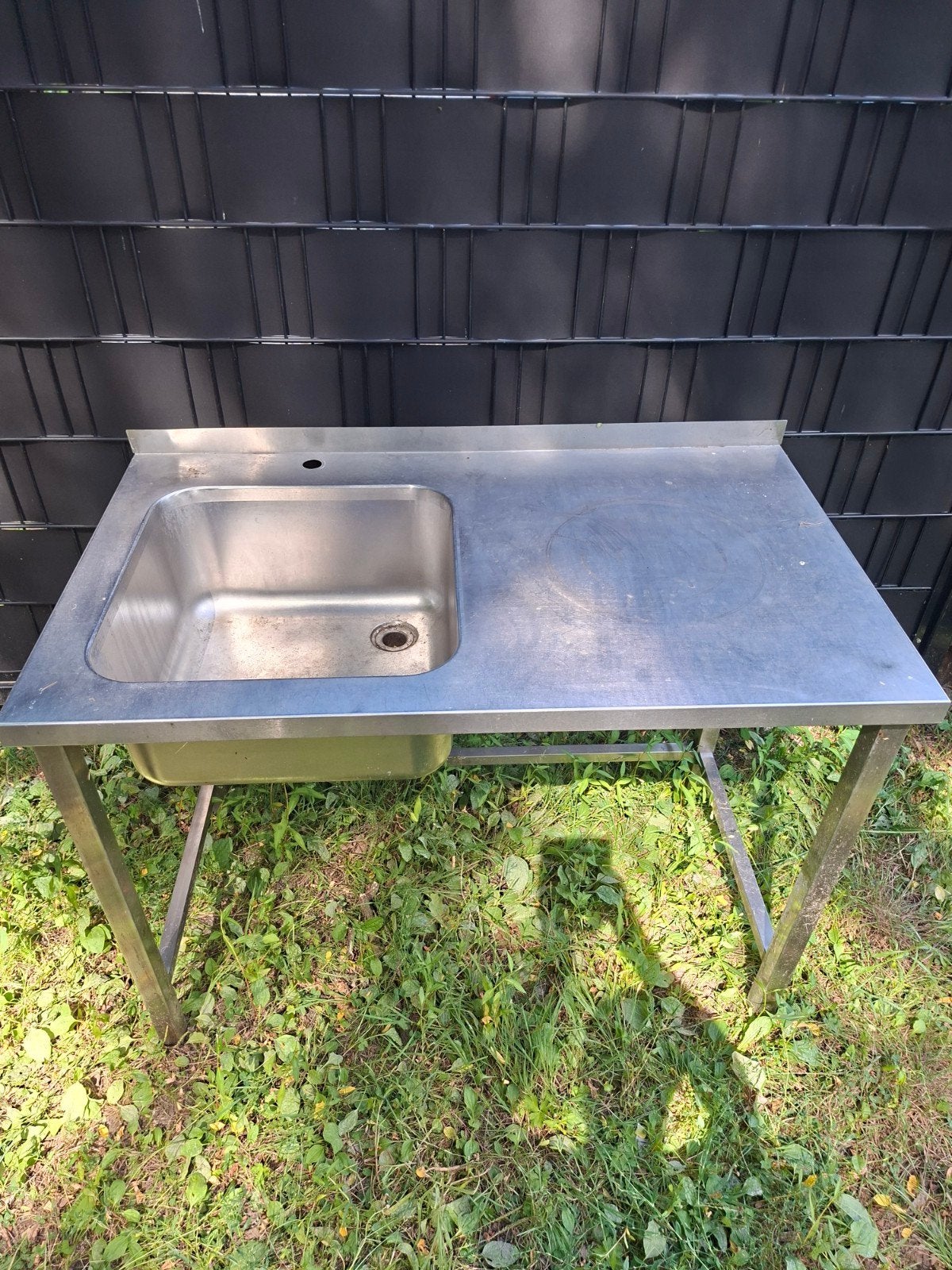 RVS Spoeltafel met onderstel - Horeca Keuken €175, Huis en Inrichting, Ophalen, Gebruikt, 50 tot 75 cm, Minder dan 100 cm