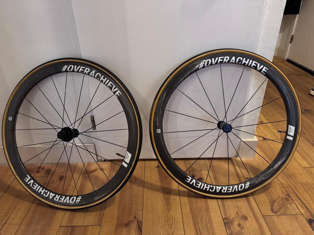 #Overachieve Tubular Carbon wielset 42mm velgrem, Gebruikt, Racefiets, Carbon, Ophalen