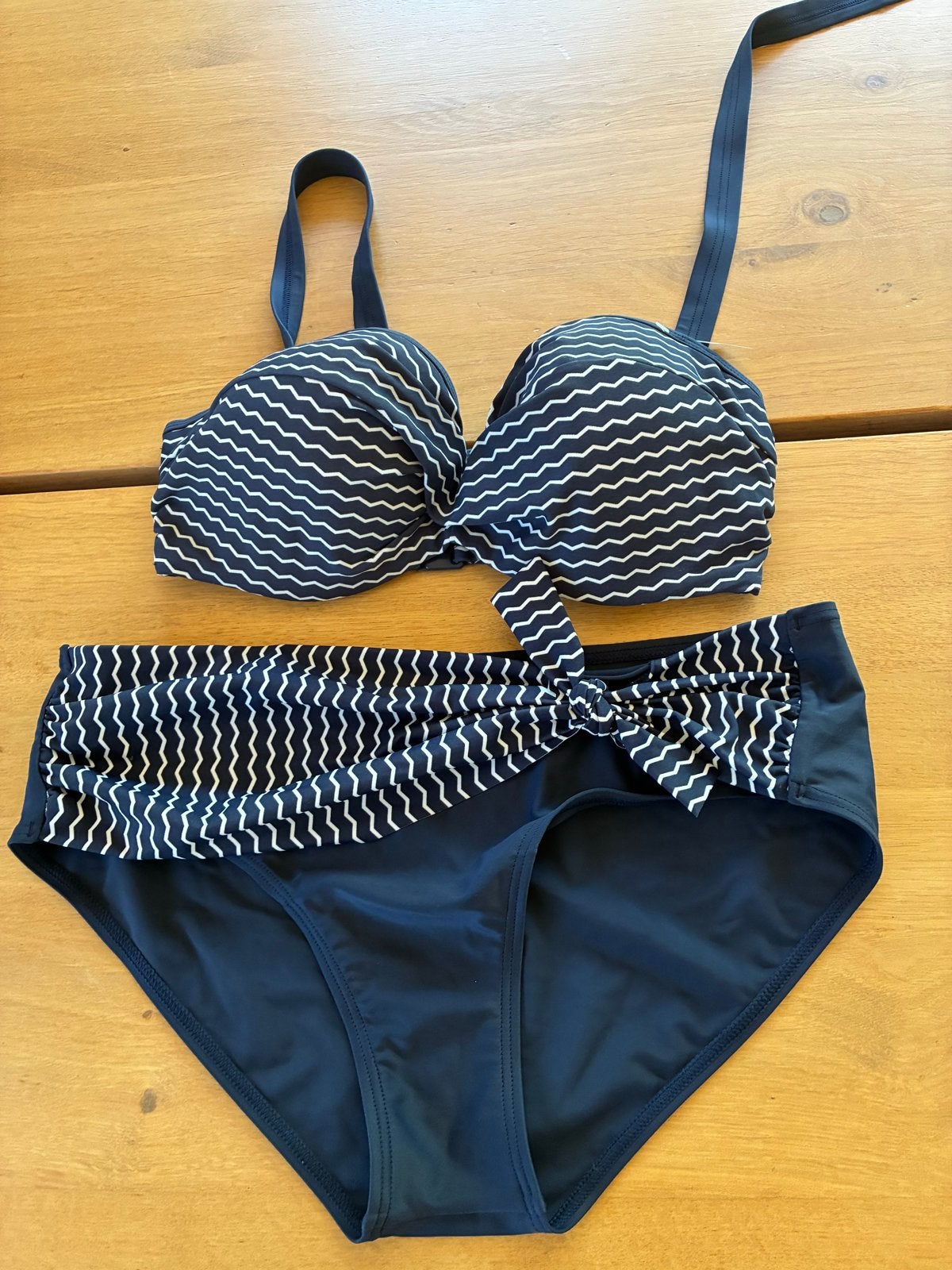 Esprit Nieuwe Bikini Strapless top 38 EF Slip 44 Blauw Wit, Kleding | Dames, Badmode en Zwemkleding, Ophalen of Verzenden, Nieuw