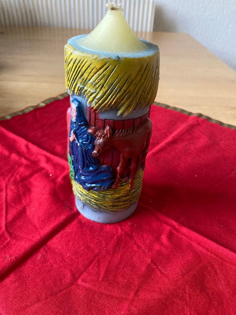 Bijzondere kerstkaars De stal in Bethlehem, Ophalen of Verzenden, Zo goed als nieuw