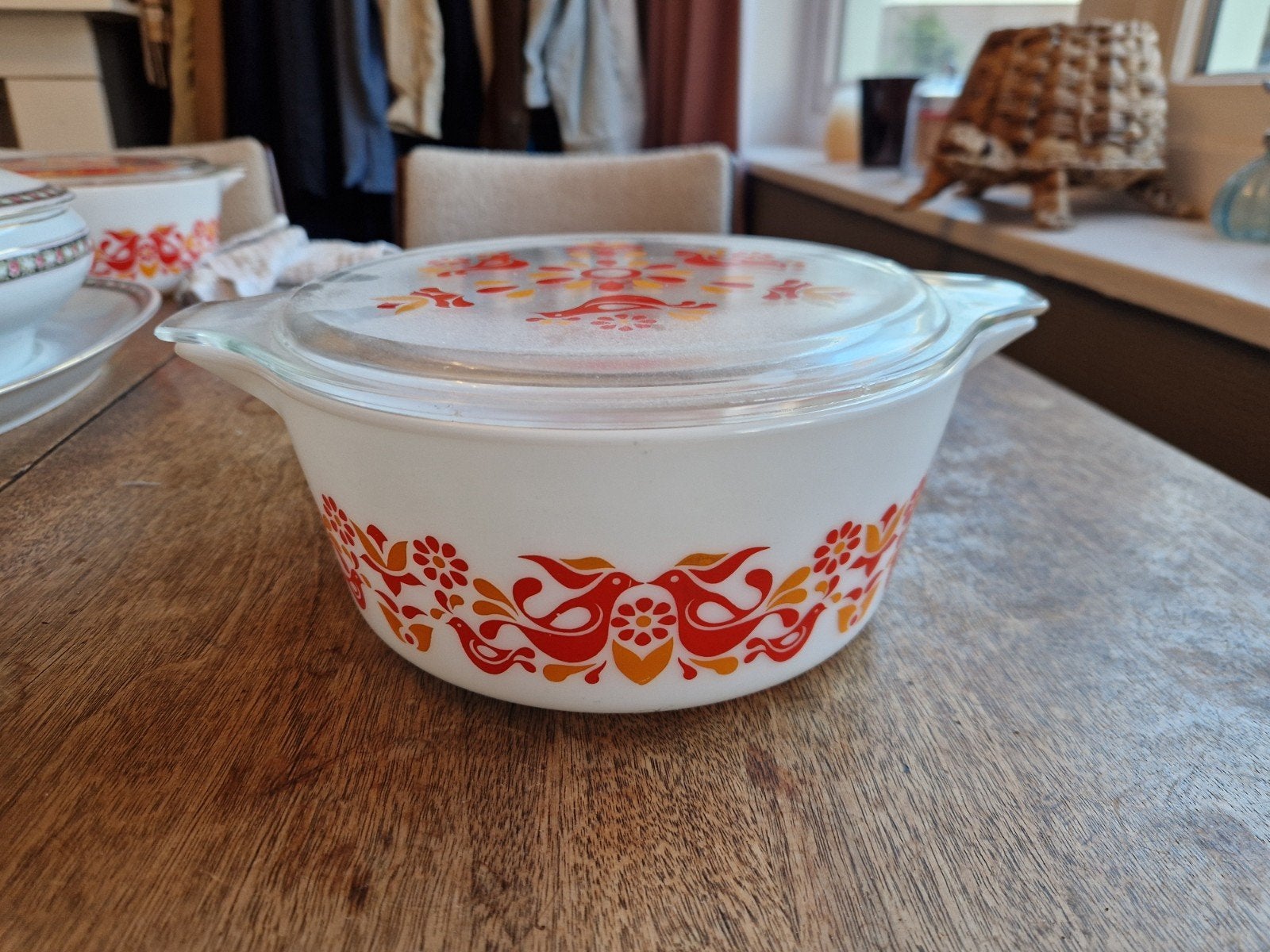 Vintage Pyrex Ovenschaal "Friendship" patroon, Ophalen of Verzenden