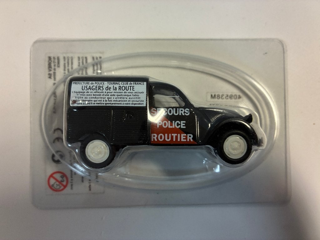 27057: Citroën 2CV AU - Secours Police Routier - Norev 1:43, 70-72 avenue de Bohlen 69120 Vaulx-en-Velin, France, Auto, Norev