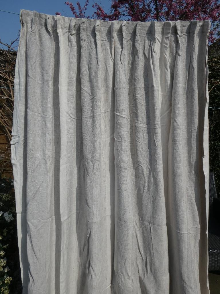 Beige/Ecru gordijn, maat 105 x 225 cm (bxh), Ophalen, Crème, Gebruikt, 100 tot 150 cm