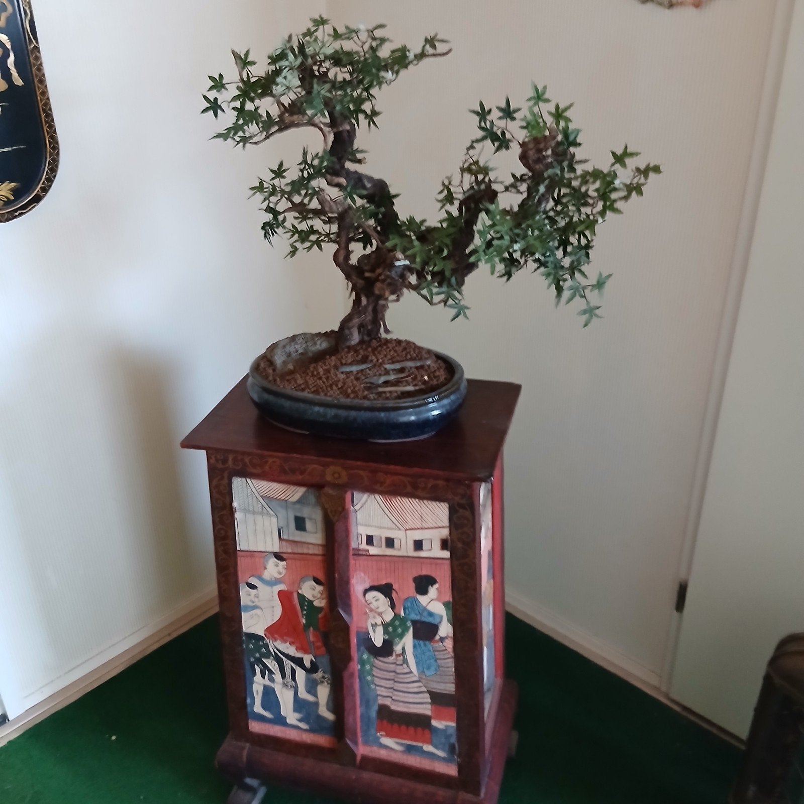 Uniek Chinees kastje met handgeschilderde decoratie, Ophalen of Verzenden