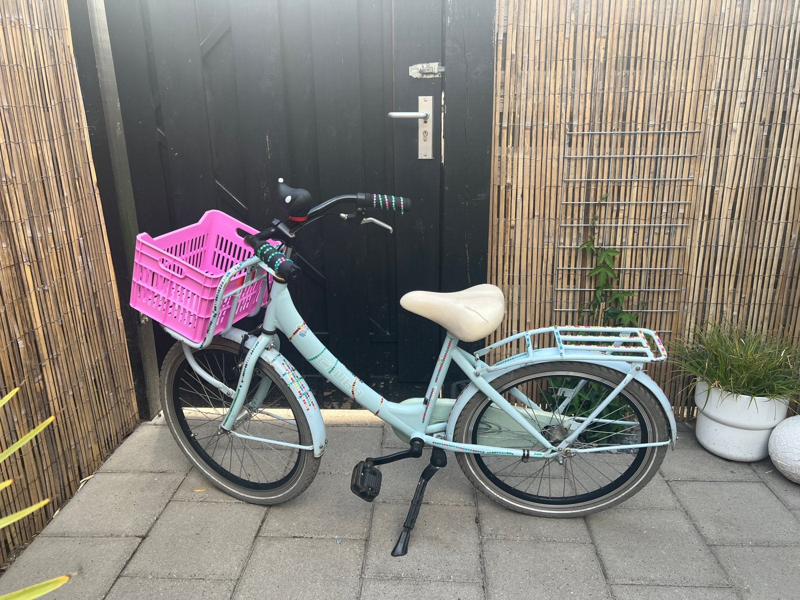 Meisjes fiets. Blauw. 22 inch. Opknappertje., Ophalen, Gebruikt, Terugtraprem, 22 inch