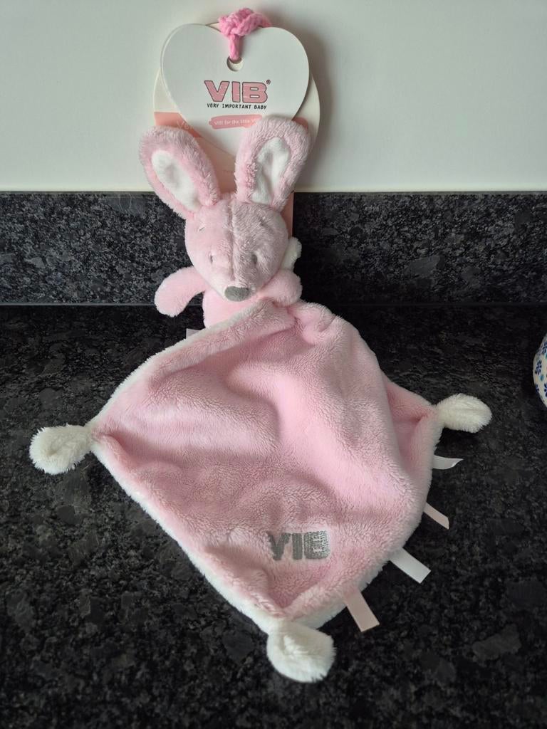 VIB - Knuffeldoek Konijn roze NIEUW, Ophalen of Verzenden