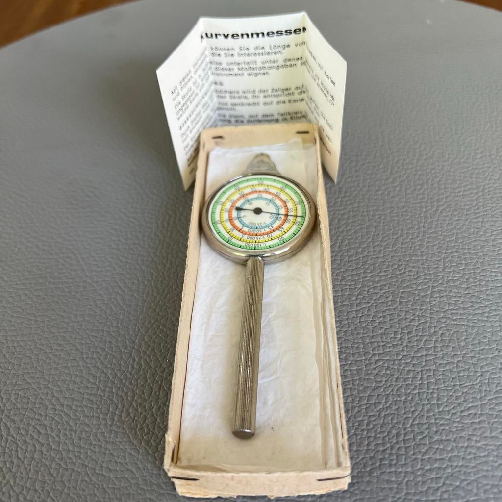 Vintage Kaartmeter Afstandmeter met doos - 11 cm, Ophalen of Verzenden