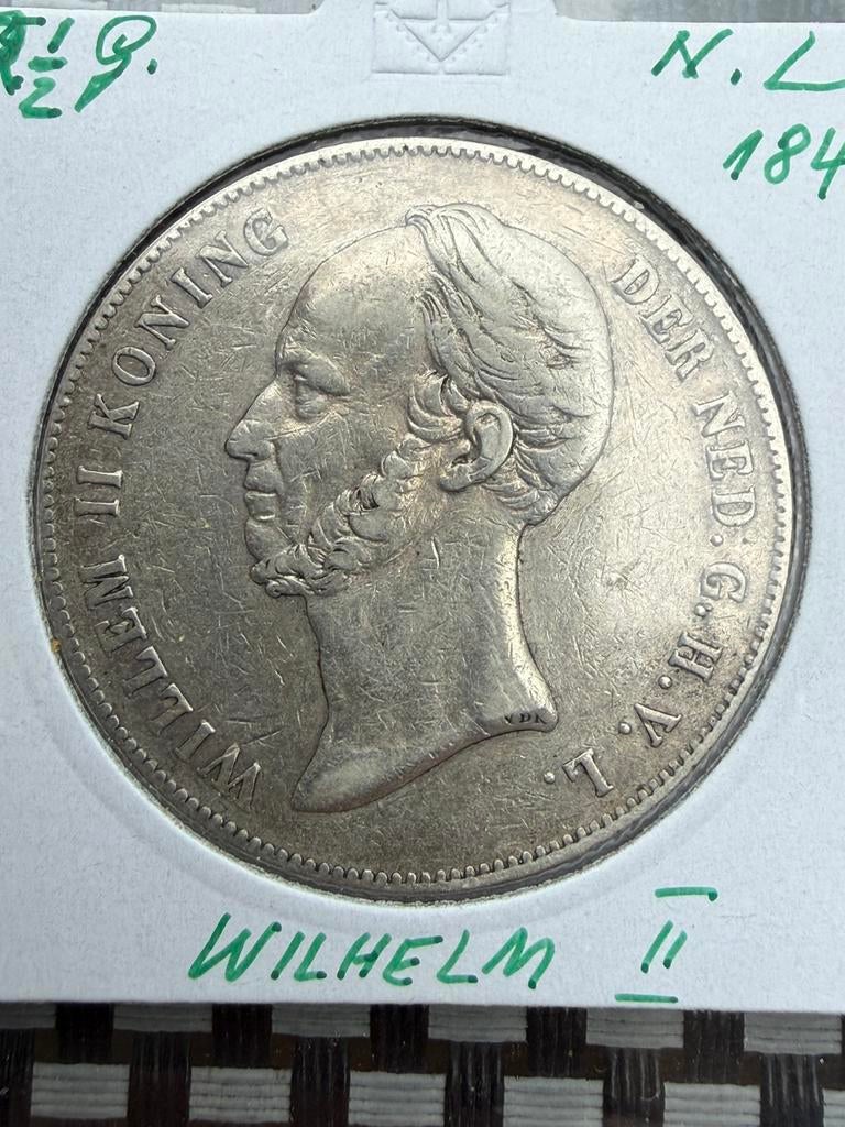 Rijksdaalder 1847 Willem II, Postzegels en Munten, Munten | Nederland, Zilver, Ophalen of Verzenden, Losse munt, 2½ gulden