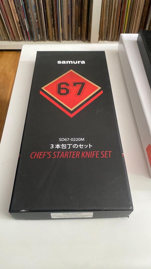 Samura 67 damast proffesionele messenset, Ophalen of Verzenden, Zo goed als nieuw, Rvs of Chroom