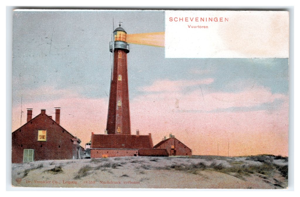 Scheveningen, Vuurtoren, Verzamelen, Ansichtkaarten | Nederland, Verzenden, Voor 1920, Gelopen, Zuid-Holland