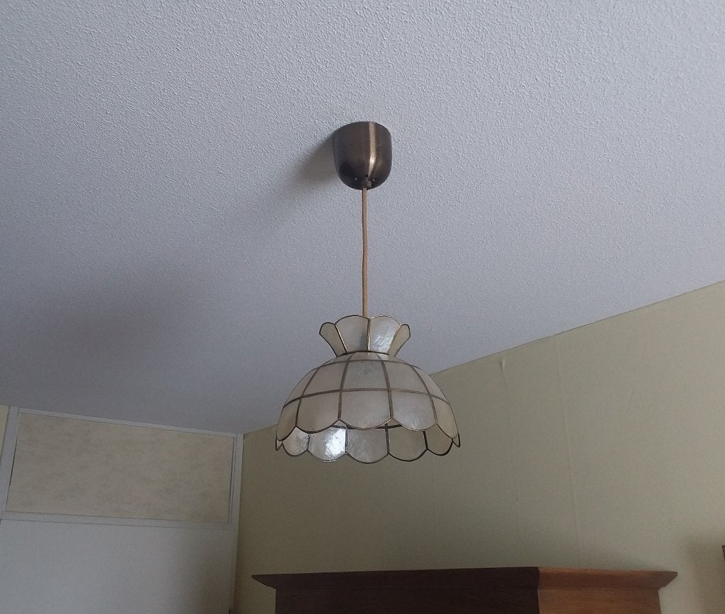 Vintage Capiz schelpen hanglamp, Ophalen of Verzenden