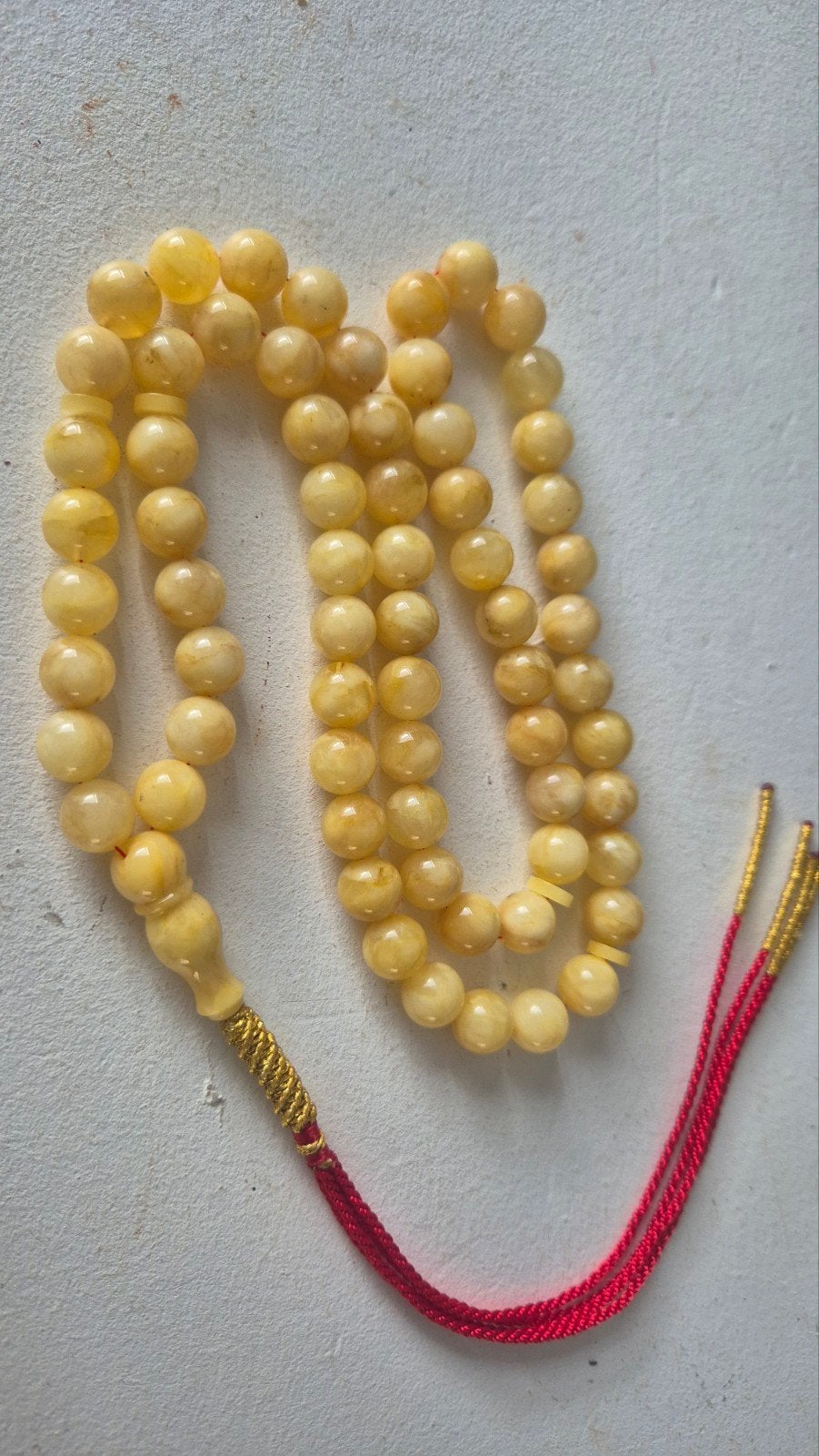 Baltische Amber Barnsteen Tesbih Ketting - 66 Kralen, 31g, Ophalen of Verzenden, Overige materialen, Ketting, Met edelsteen