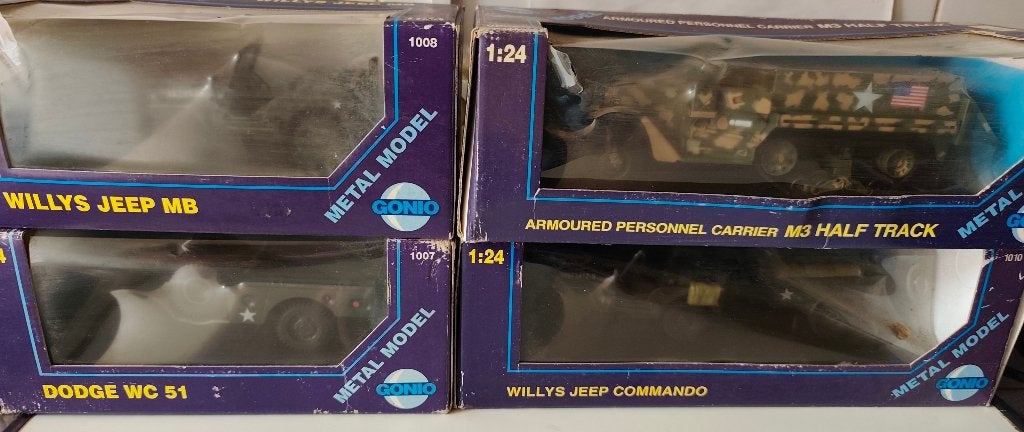 Gonio metal modelauto willys Dodge wc-51 M3 halftrack, Verzenden, Zo goed als nieuw, Auto, Overige merken