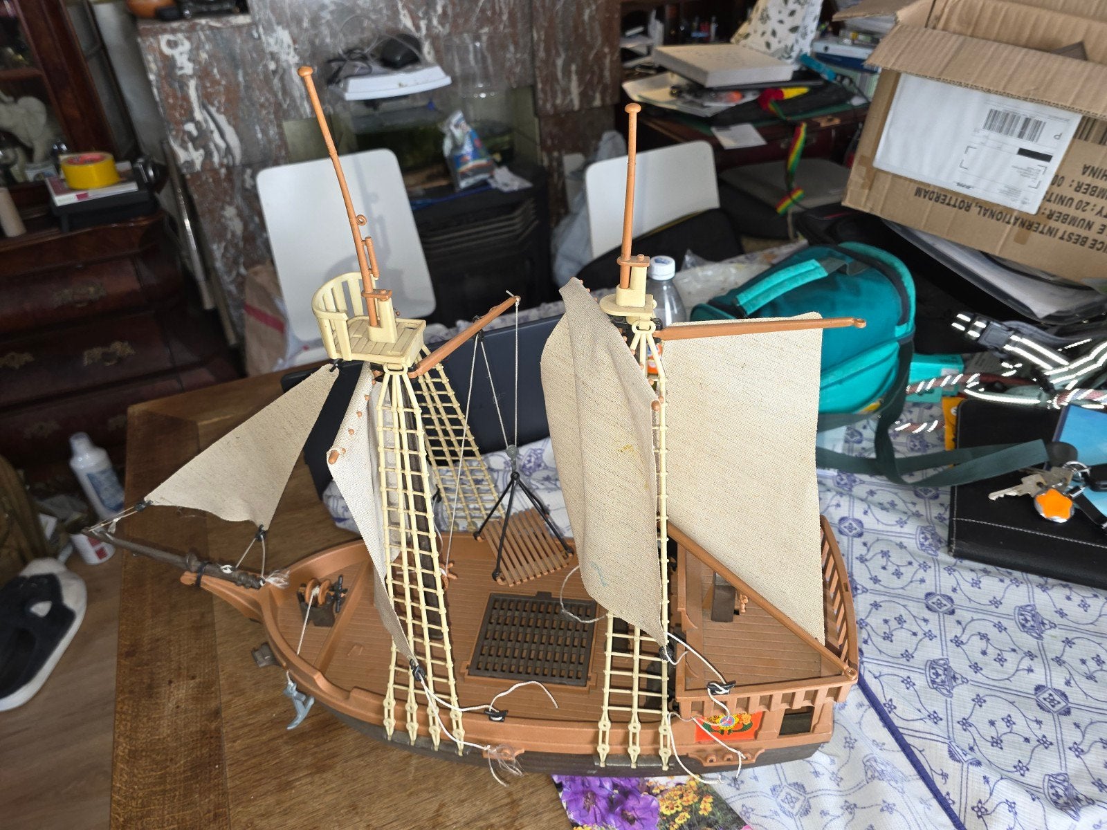 Playmobil Piratenschip met figuren en accessoires, Pirates, Gebruikt, Complete set, Ophalen of Verzenden