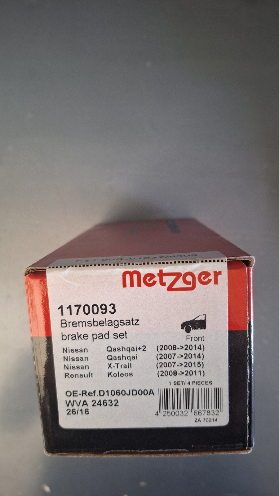 Metzger Remblokken 1170093 voor Nissan Qashqai/X-Trail, Ophalen of Verzenden, Nieuw, Renault