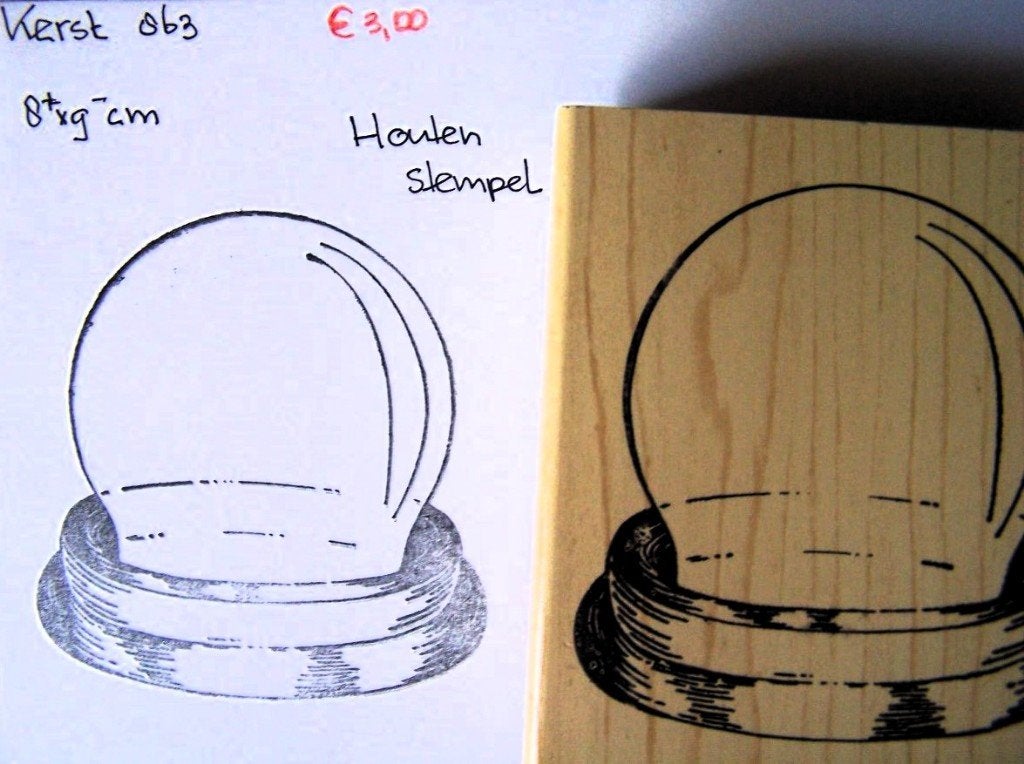Kerst 863 Houten stempel, Ophalen of Verzenden, Gebruikt, Houten stempel