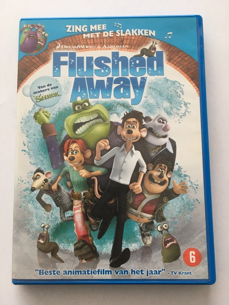 dvd FLUSHED away in ~~nieuw~~ staat, Cd's en Dvd's, Tekenfilm, Verzenden, Nederlands, Zo goed als nieuw