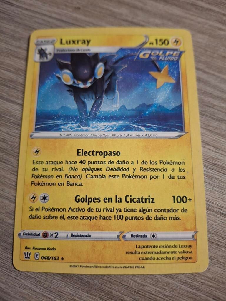 Luxray Pokémon kaart 048/163 - Golpes en la Cicatriz, Ophalen of Verzenden, Zo goed als nieuw, Losse kaart