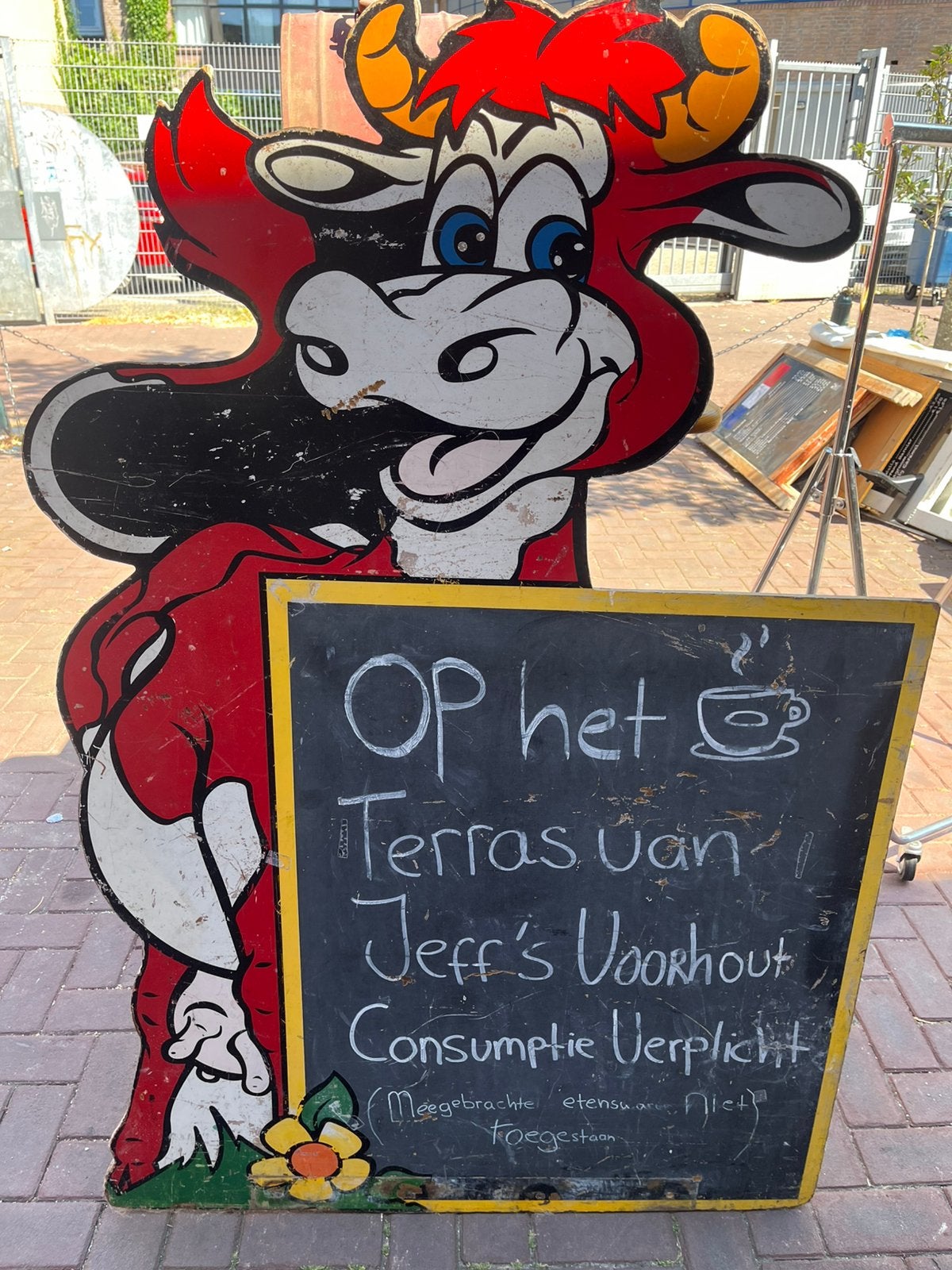 Stoepbord La Vache qui rit cartoon koe vintage staat grappig, Ophalen, Zo goed als nieuw