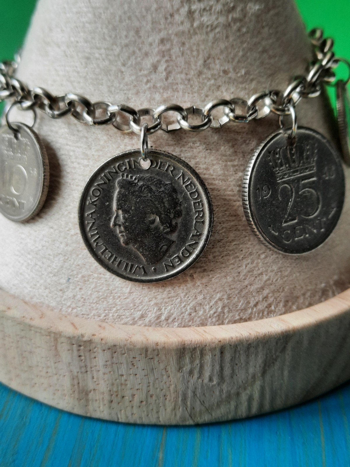 Wilhelmina Kwartjes en Dubbeltjes Armband, Ophalen of Verzenden, Zo goed als nieuw, Zilver, Staal