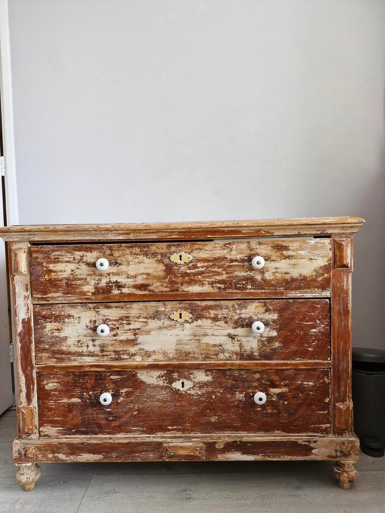 Vintage commode/dressoir met 3 lades - 100x55x77cm, Huis en Inrichting, Kasten | Dressoirs, Ophalen, Gebruikt, 50 tot 75 cm, 50 tot 100 cm