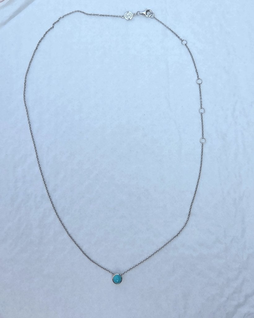 TI SENTO zilveren (925) ketting vaste TURKOOISE hangertje, Ophalen, Zo goed als nieuw, Met edelsteen, Zilver