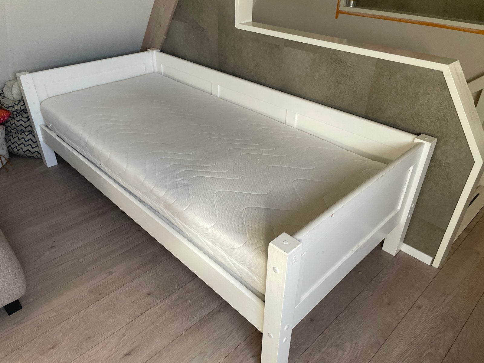 ❤️Bedbank BED 90x200 met pocket+lattenbodem (Beter Bed), Huis en Inrichting, Gebruikt, 90 cm, Eenpersoons, Wit