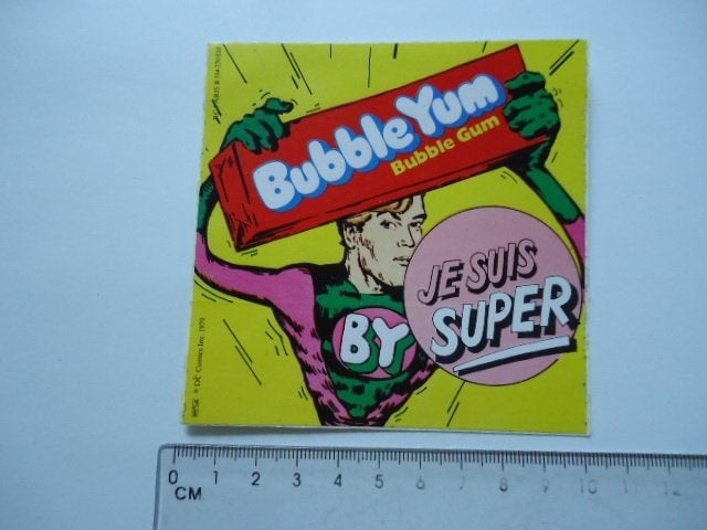 sticker 1979 DC COMICS Bubblegum kauwgum strip vintage, Verzamelen, Verzenden, Zo goed als nieuw