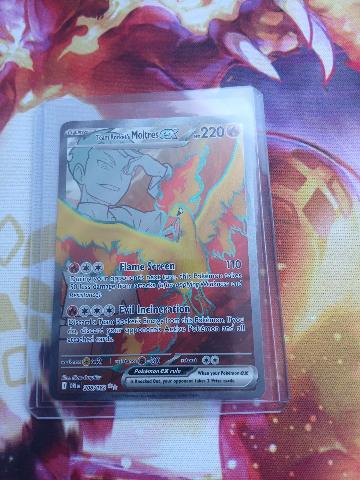 Team Rocket's Moltres ex 208/182 Pokemon kaart, Ophalen of Verzenden, Nieuw