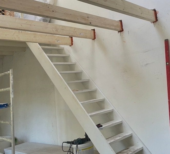 Witte houten trap 340x70cm, Doe-het-zelf en Verbouw, Ophalen of Verzenden, Gebruikt, Trap, 2 tot 4 meter