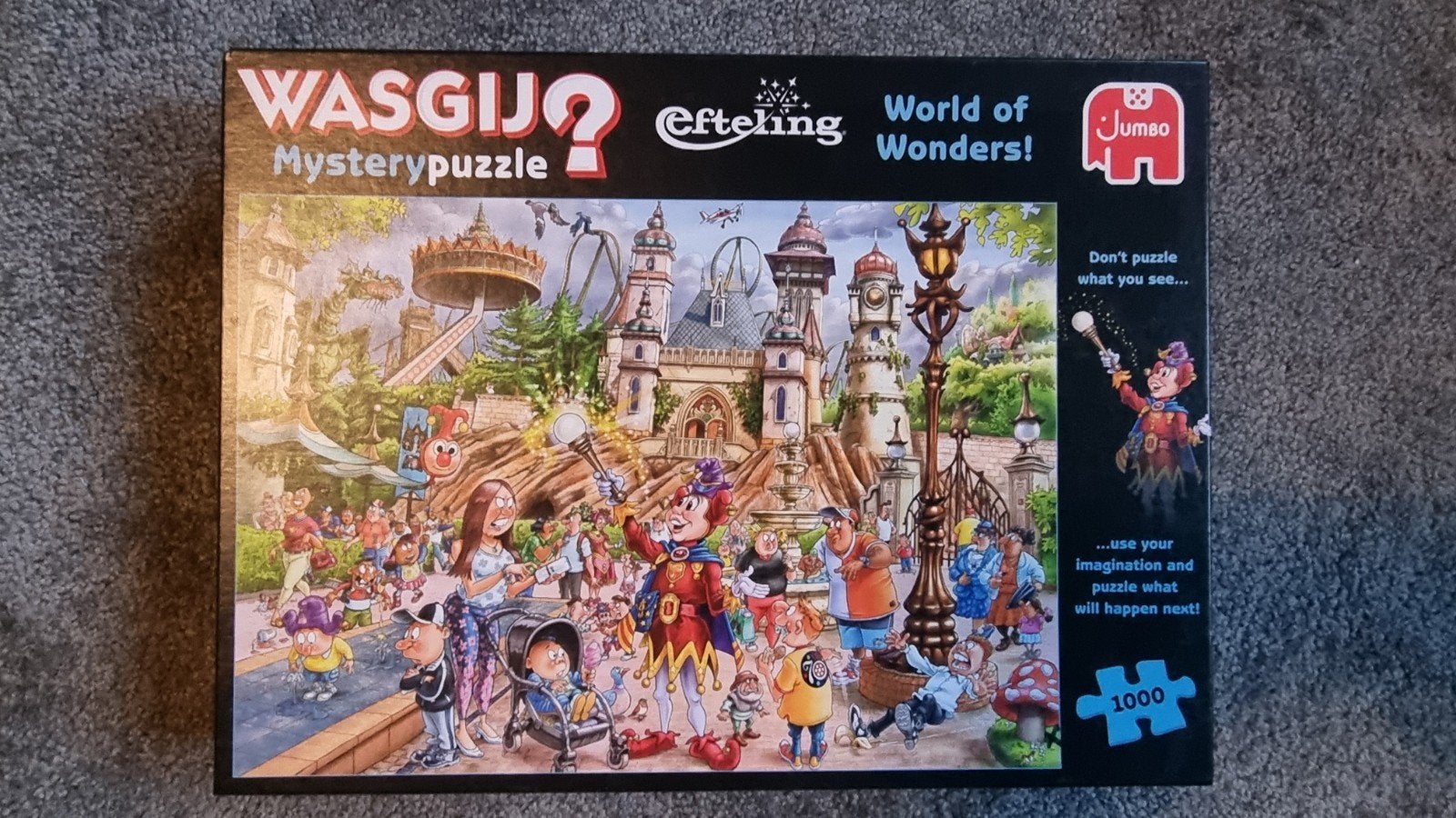 Wasgij puzzel Efteling 1000 stukjes, Ophalen of Verzenden, 500 t/m 1500 stukjes, Zo goed als nieuw, Legpuzzel