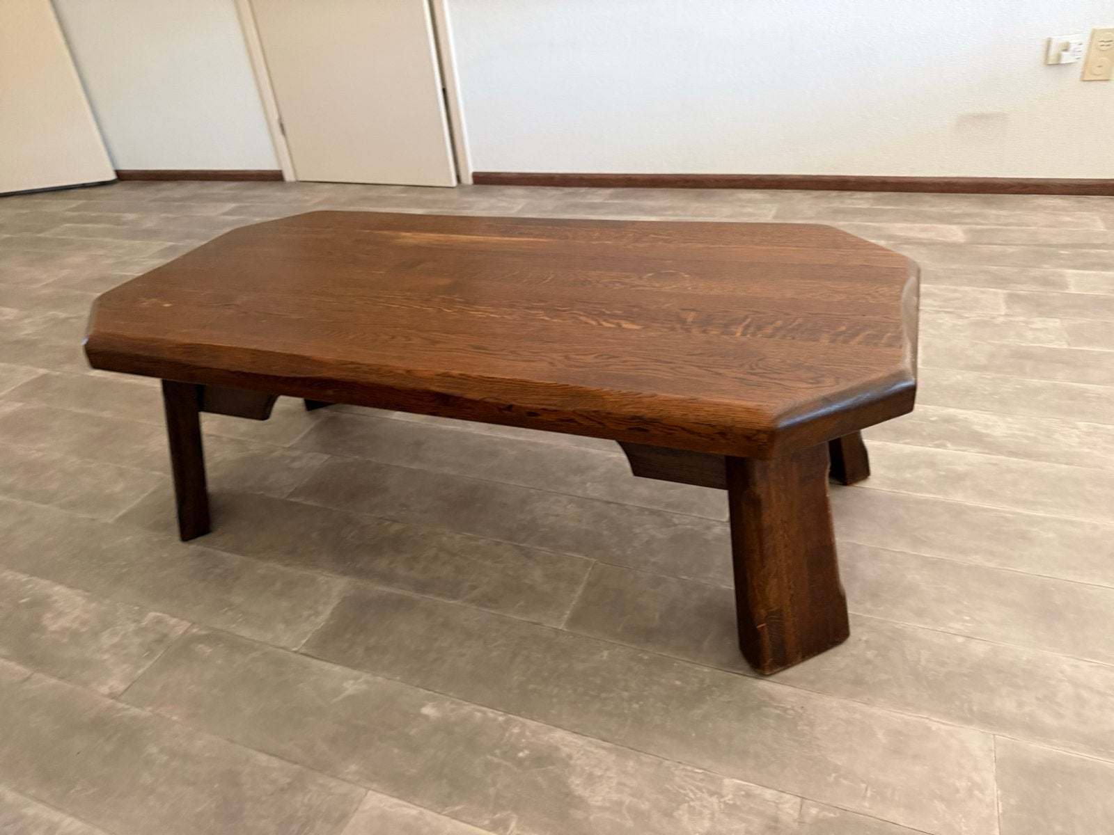 Rustieke houten salontafel - massief eiken, Antiek en Kunst, Ophalen
